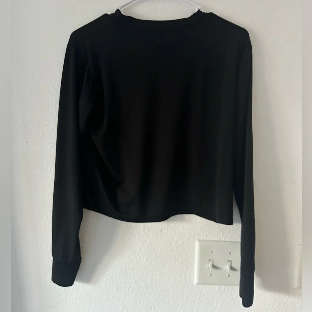 Realessentials Running Top Relaxed Fit Black Long Sleeve Activewear Tee Size M - Picture 2 of 6